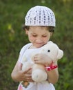 Cute Baby Girl Playing Outdoor Royalty Free Stock Photo