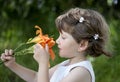 Cute Baby Girl Playing Outdoor Royalty Free Stock Photo