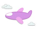 Cute baby girl vector clip art airplane for scrapbooking Royalty Free Stock Photo