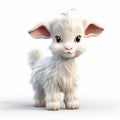Cute Baby Goat 3d Rendering With Big Eyes And Fluffy Fur Royalty Free Stock Photo