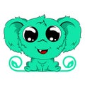 cute baby green furry monster Royalty Free Stock Photo