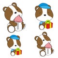 Cute baby hamster cartoon feeding bottle collection