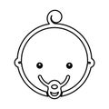 Cute baby head icon