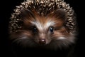 Cute Baby Hedgehog Portrait in Bold Minimalist Studio. Generative AI illustration