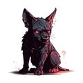 Cute Baby Hellhound On White Background Logo Digital Art. Generative AI Royalty Free Stock Photo