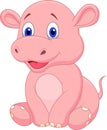 Cute baby hippo cartoon