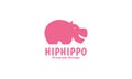 Cute baby hippo colorful logo vector symbol icon design illustration Royalty Free Stock Photo