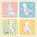 Cute Baby Illustrations Set