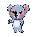 Cute baby koala cartoon thumbs up