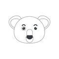 Cute baby koala face, Australian little bear head, animal of simple geometric shape