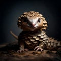 Cute baby komodo dragon - ai generated image Royalty Free Stock Photo