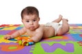 Cute baby laying on belly Royalty Free Stock Photo