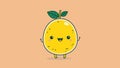 Cute baby lemon chibi picture. Cartoon funny drawn characters