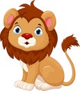 Cute baby lion cartoon sitting Royalty Free Stock Photo