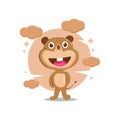 Cute Baby Lion Character with cheerful face