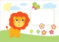 Cute baby lion simple vector background Royalty Free Stock Photo