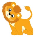 Cute Baby Lion Standing. Vector Lion Cub