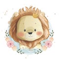 Cute Baby Lion Wearing Crown Royalty Free Stock Photo