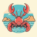 Cute Baby Lobster On Vacation Royalty Free Stock Photo