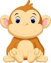 Cute baby monkey cartoon Royalty Free Stock Photo