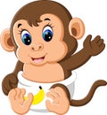 Cute baby monkey cartoon