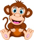 Cute baby monkey cartoon sitting Royalty Free Stock Photo