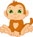 Cute baby monkey cartoon Royalty Free Stock Photo