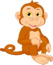 Cute baby monkey cartoon Royalty Free Stock Photo