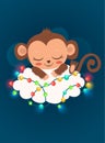 Cute Baby Monkey And Garlands. Baby Monkey For Sale. Sleeping Monkey. Baby Monkey Doll.