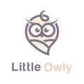 Cute baby owl vector logo