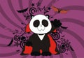 Cute baby panda bear cartoon halloween dracula costume