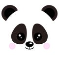 Cute baby panda bear face logo vector illustration isolated on white background smiling bear head image. Royalty Free Stock Photo