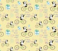 Cute baby Panda on bike Royalty Free Stock Photo