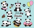 Cute Baby Panda Vector Illustration