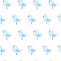 Cute baby pattern with blue birds.Vector background. kawaii Royalty Free Stock Photo