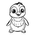 Cute Baby Penguin Cartoon Tattoo Design, Vector Illustration Isolated On White Background Royalty Free Stock Photo
