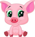 Cute baby pig cartoon Royalty Free Stock Photo