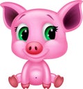 Cute baby pig cartoon Royalty Free Stock Photo