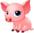 Cute baby pig cartoon Royalty Free Stock Photo