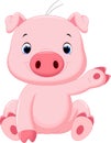 Cute baby pig cartoon Royalty Free Stock Photo