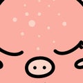 Cute baby pig snout cartoon vector illustration