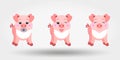 Cute baby pigs in bib. Icon. Vector illustration. Flat design Royalty Free Stock Photo