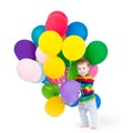 Cute baby playing with party balloons Royalty Free Stock Photo