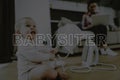 Cute Baby Plays with Iron Cord Royalty Free Stock Photo