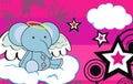 Cute baby plush elephant angel cartoon background