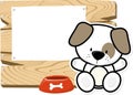 Cute baby puppy on wooden board