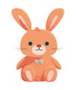 Cute baby rabbit mascot sitting with carrot gift