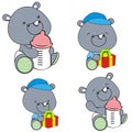 Cute baby rhino cartoon feeding bottle collection