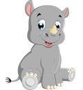 Cute baby rhino sitting Royalty Free Stock Photo