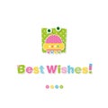 Cute baby robot best wishes greeting card